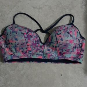 Multi colored, racerback sports bra